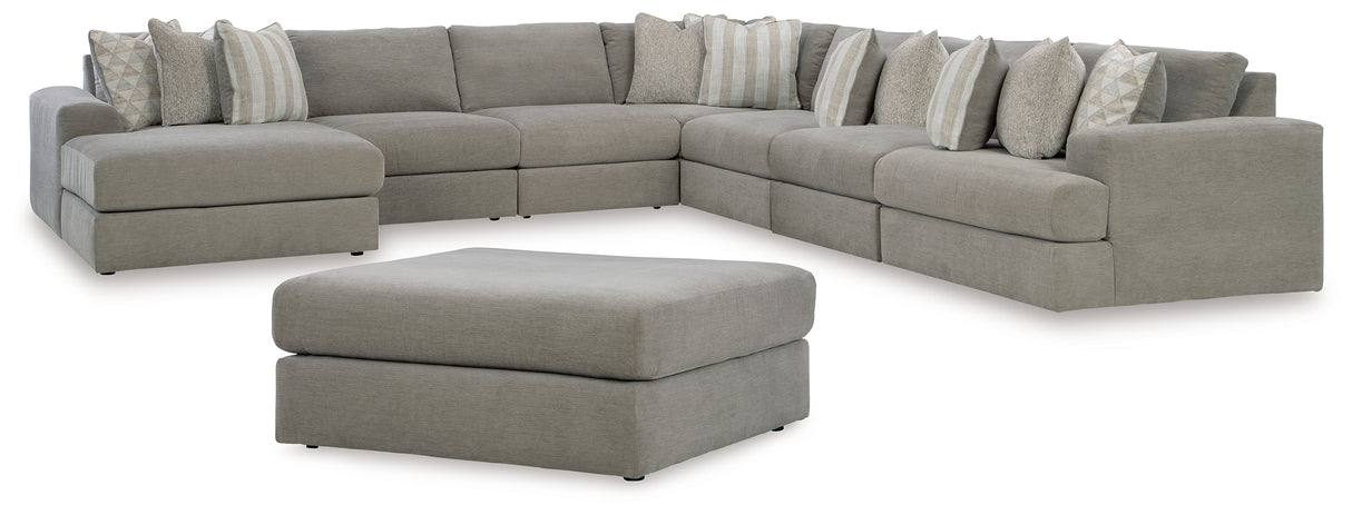 Avaliyah Ash 7-Piece Sectional with Ottoman from Ashley - Luna Furniture