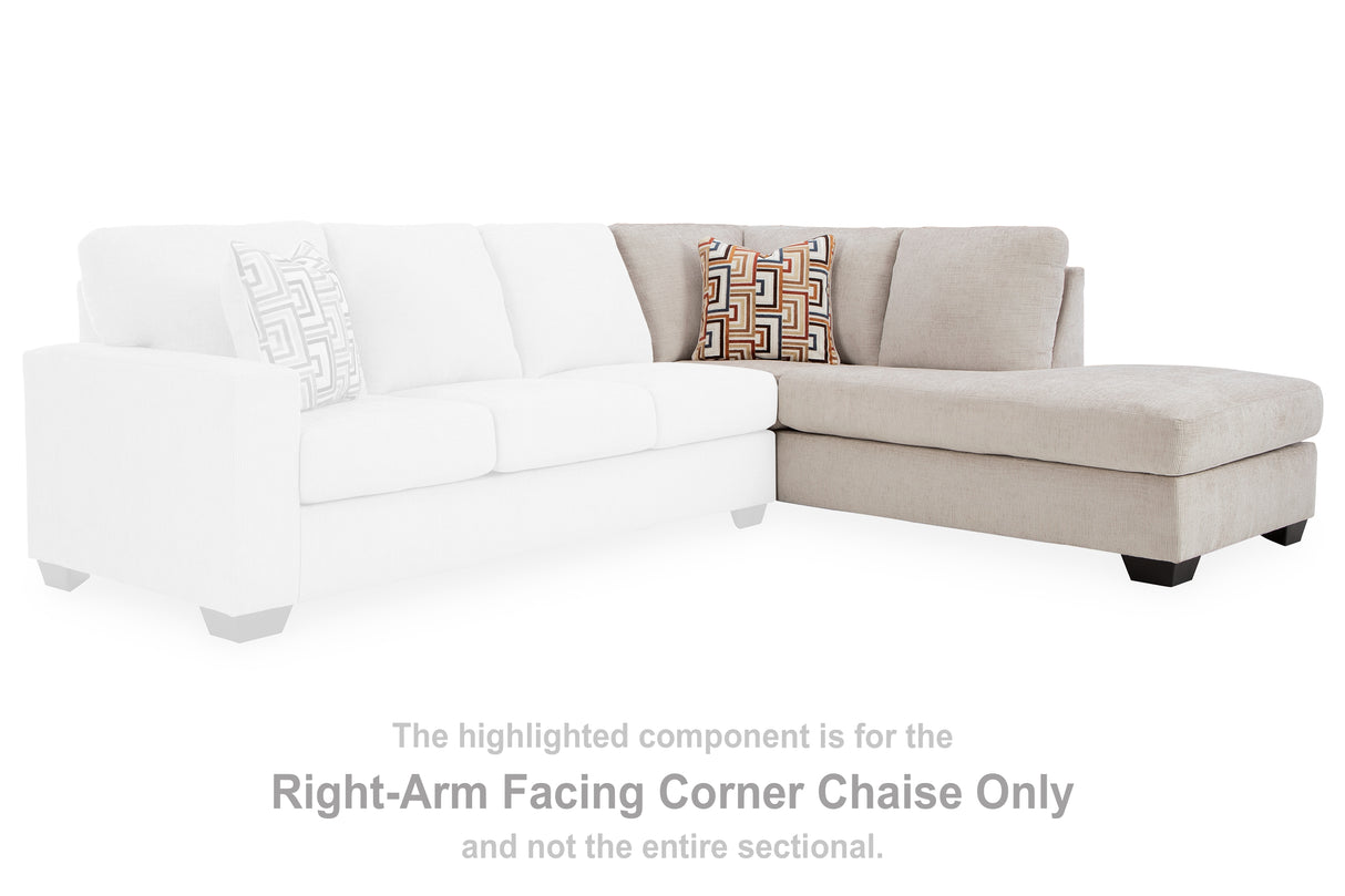 Aviemore Stone Right-Arm Facing Corner Chaise from Ashley Furniture - Luna Furniture