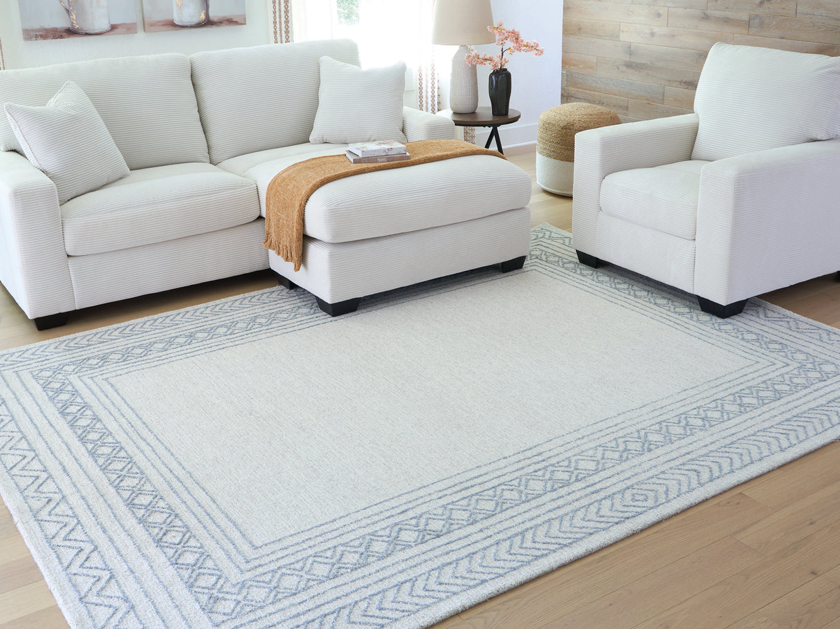 Azelhurst Blue/Ivory/Gray Large Rug from Ashley - Luna Furniture