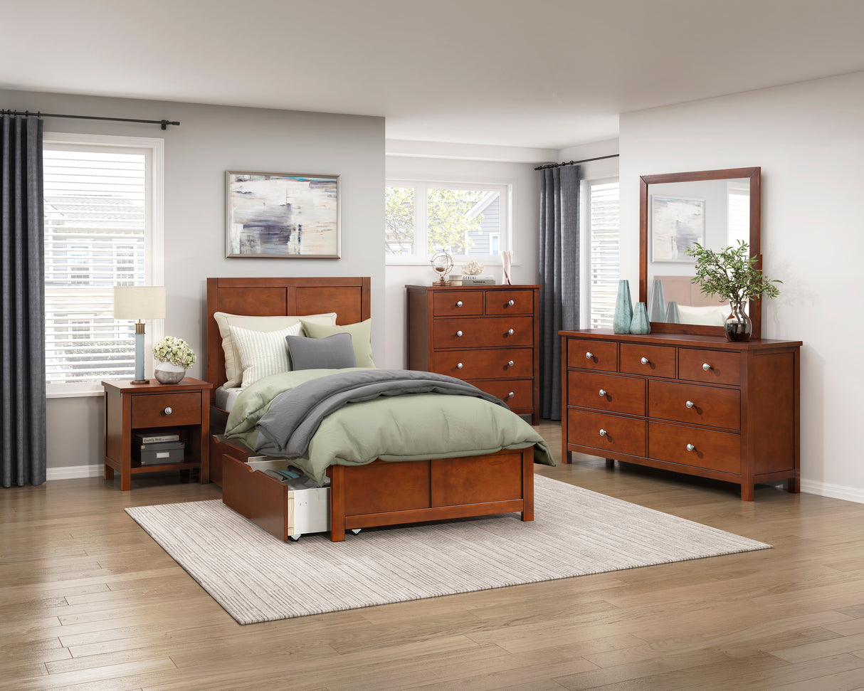 Rowe Dark Cherry Twin Platform Bed from Homelegance - Luna Furniture