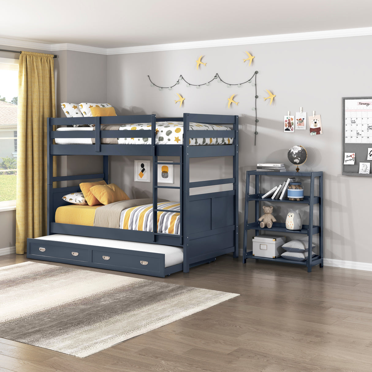 Sloane Navy Blue Twin/Twin Bunk Bed from Homelegance - Luna Furniture