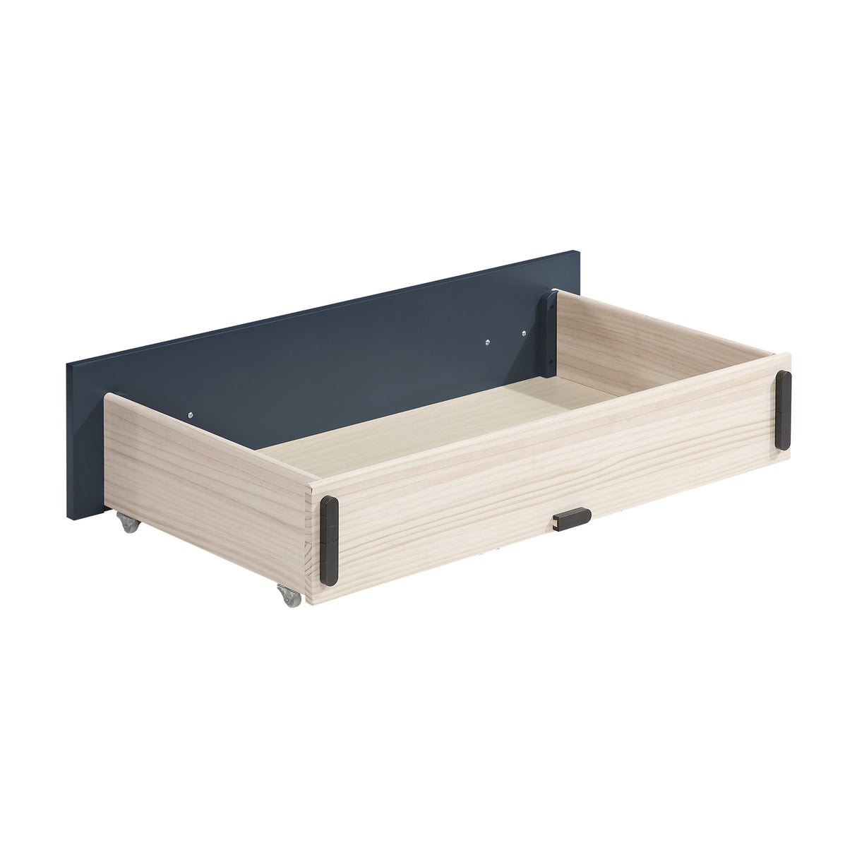 Sloane Navy Blue Full Bookcase Bed with Hidden Desk, Stool and Storage Bench from Homelegance - Luna Furniture