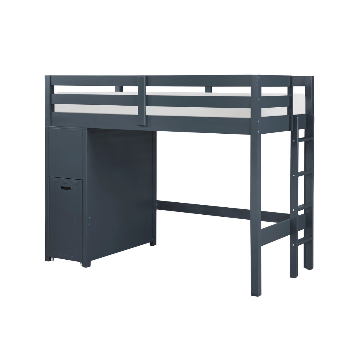 Sloane Navy Blue Twin/Full Loft Bunk Bed with Chest and Hidden Desk from Homelegance - Luna Furniture