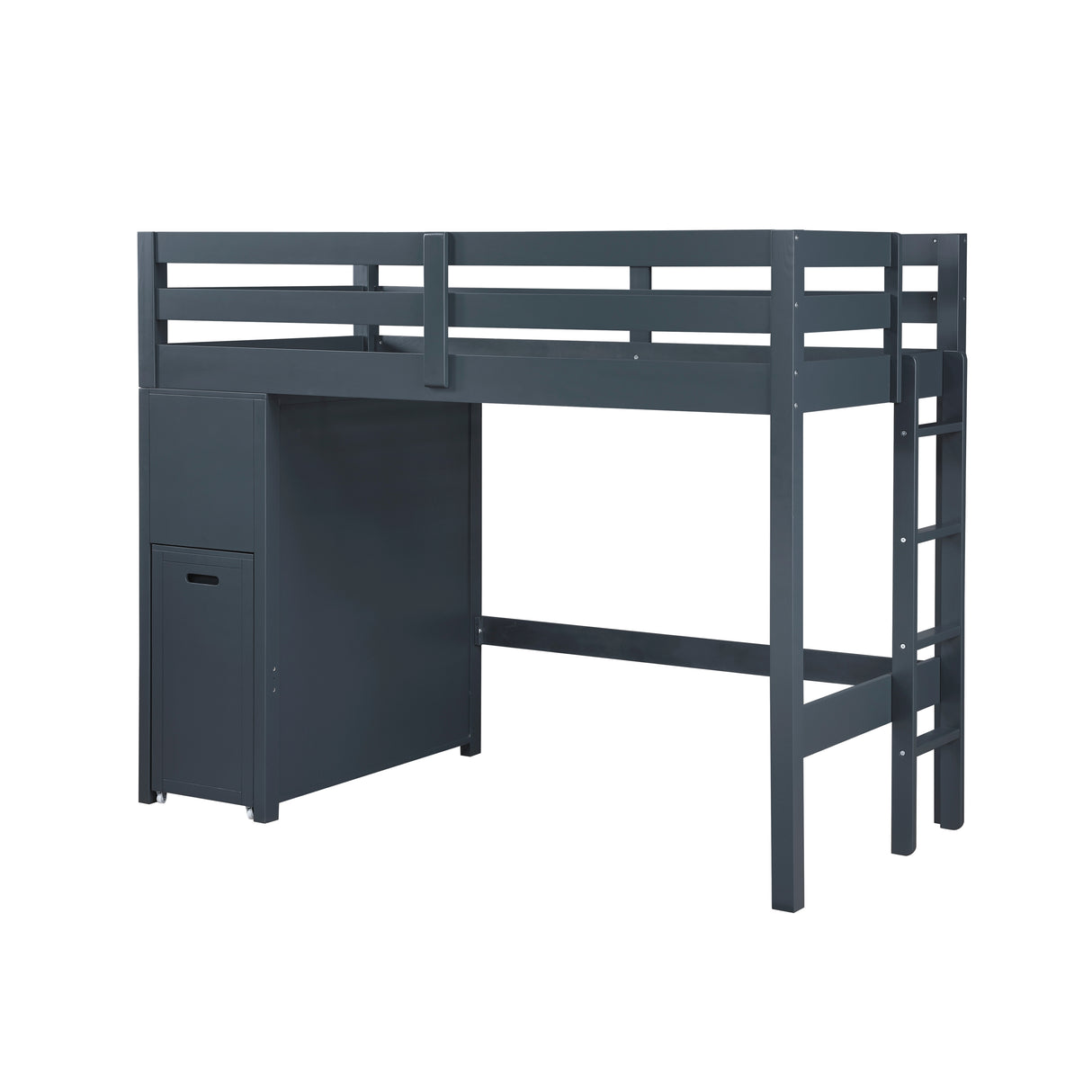 Sloane Navy Blue Twin/Full Loft Bunk Bed with Chest and Hidden Desk from Homelegance - Luna Furniture