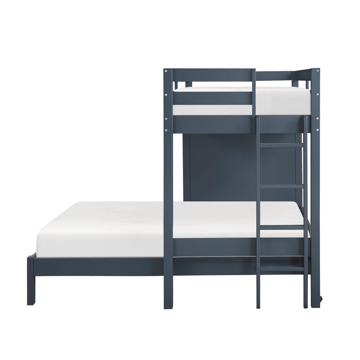Sloane Navy Blue Twin/Full Loft Bunk Bed with Chest and Hidden Desk from Homelegance - Luna Furniture