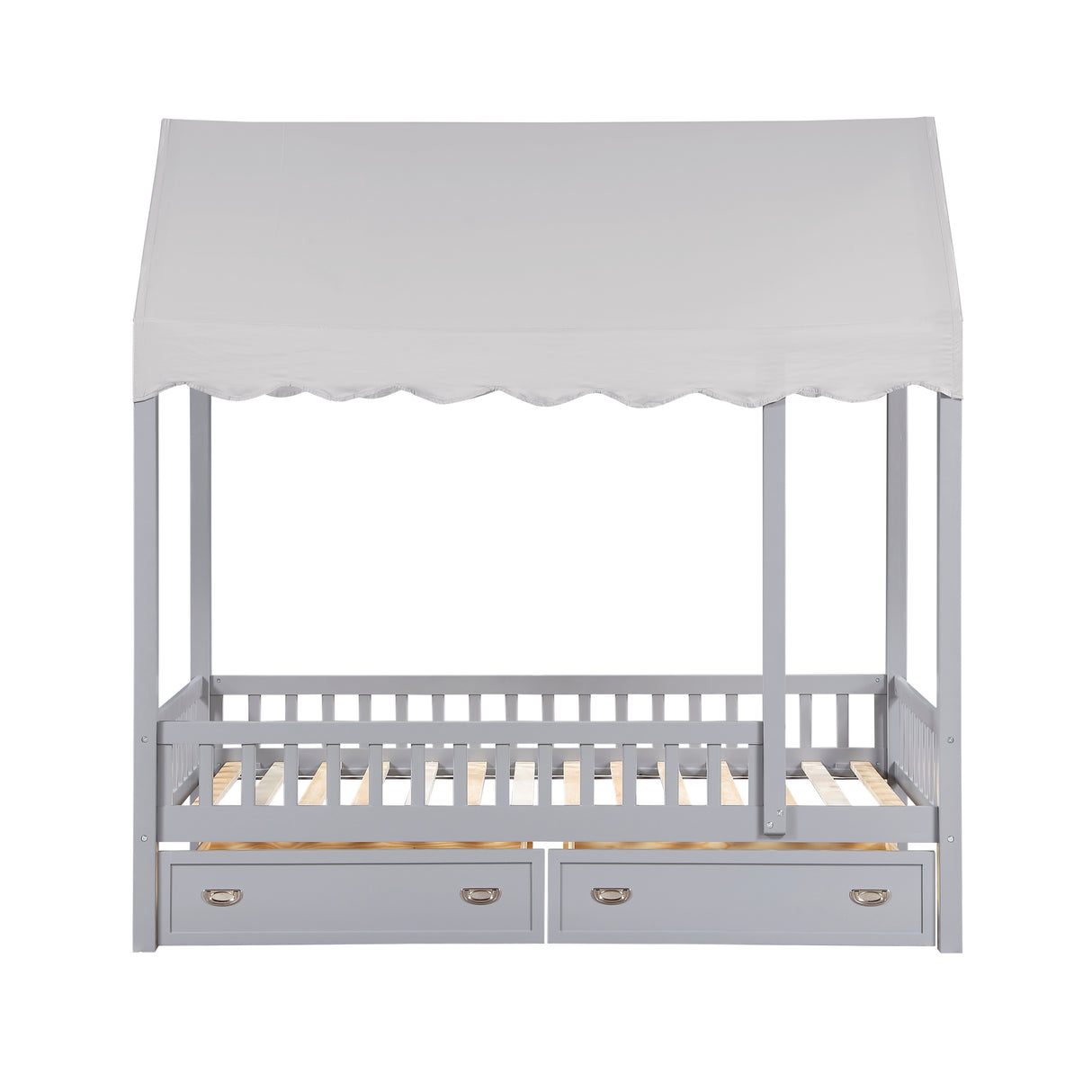 Sloane Gray Twin Canopy Platform Bed from Homelegance - Luna Furniture