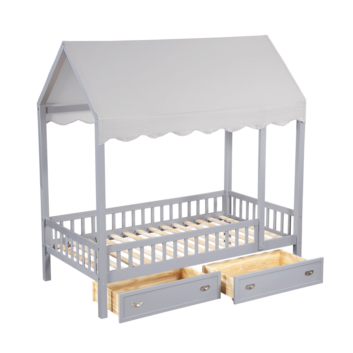 Sloane Gray Twin Canopy Platform Bed from Homelegance - Luna Furniture