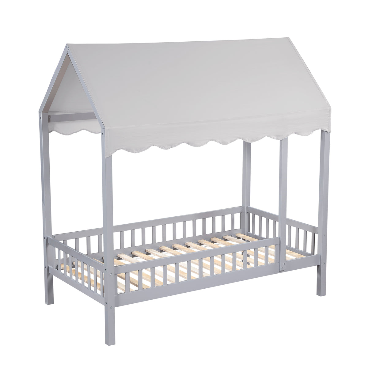 Sloane Gray Twin Canopy Platform Bed from Homelegance - Luna Furniture