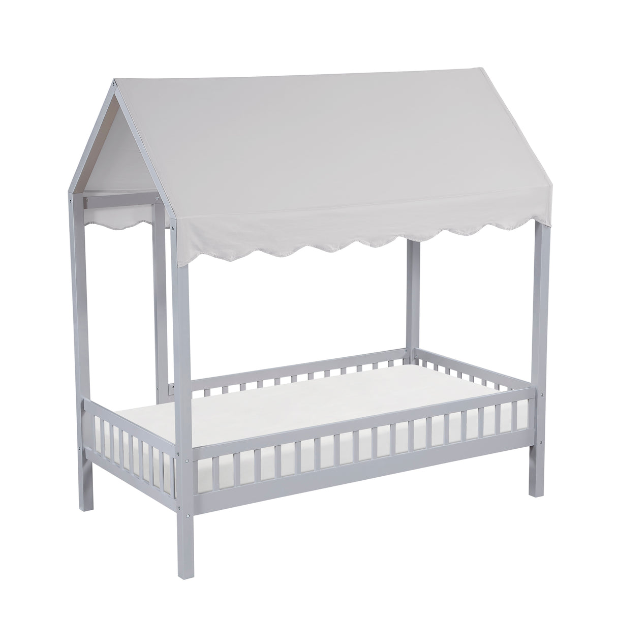 Sloane Gray Twin Canopy Platform Bed from Homelegance - Luna Furniture