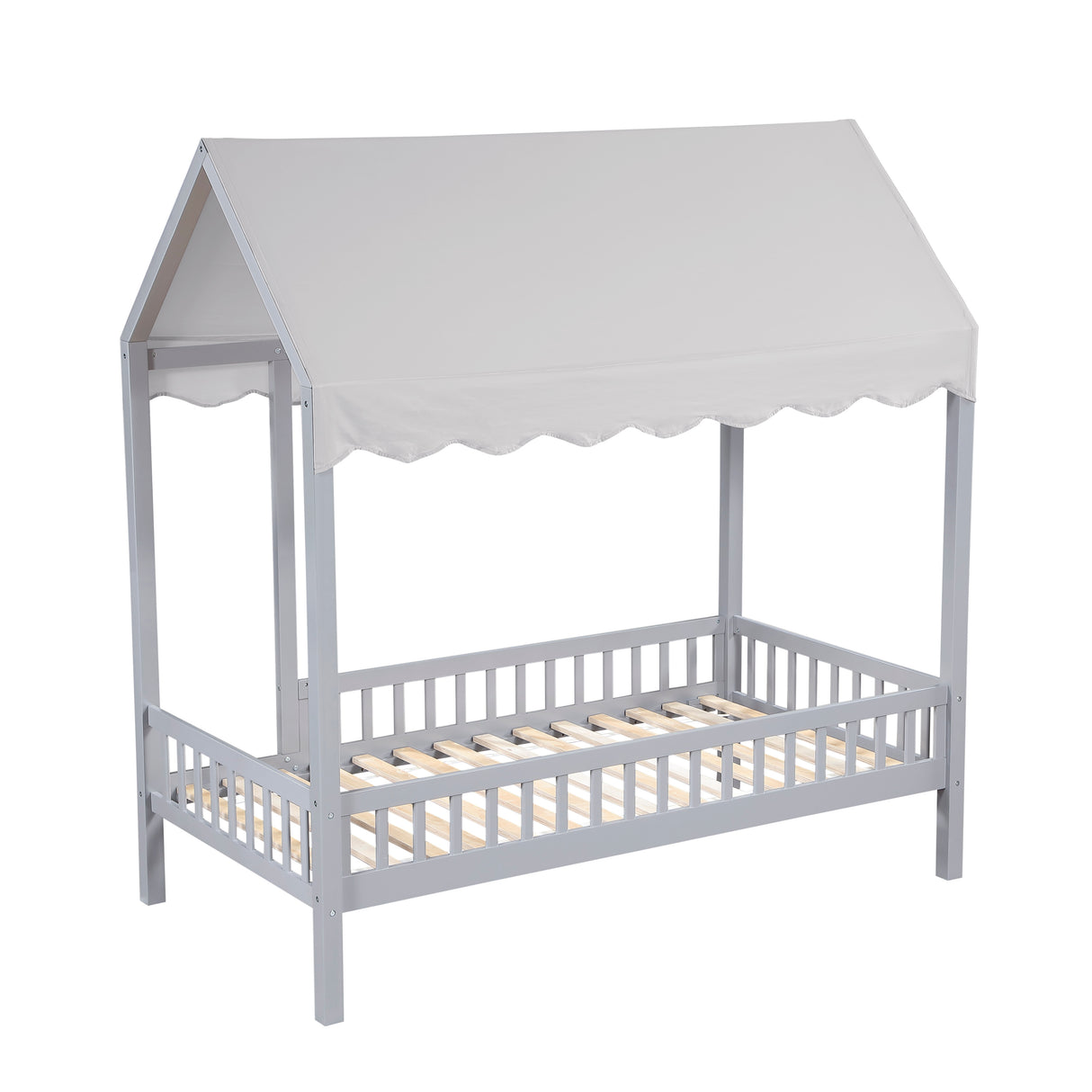 Sloane Gray Twin Canopy Platform Bed from Homelegance - Luna Furniture