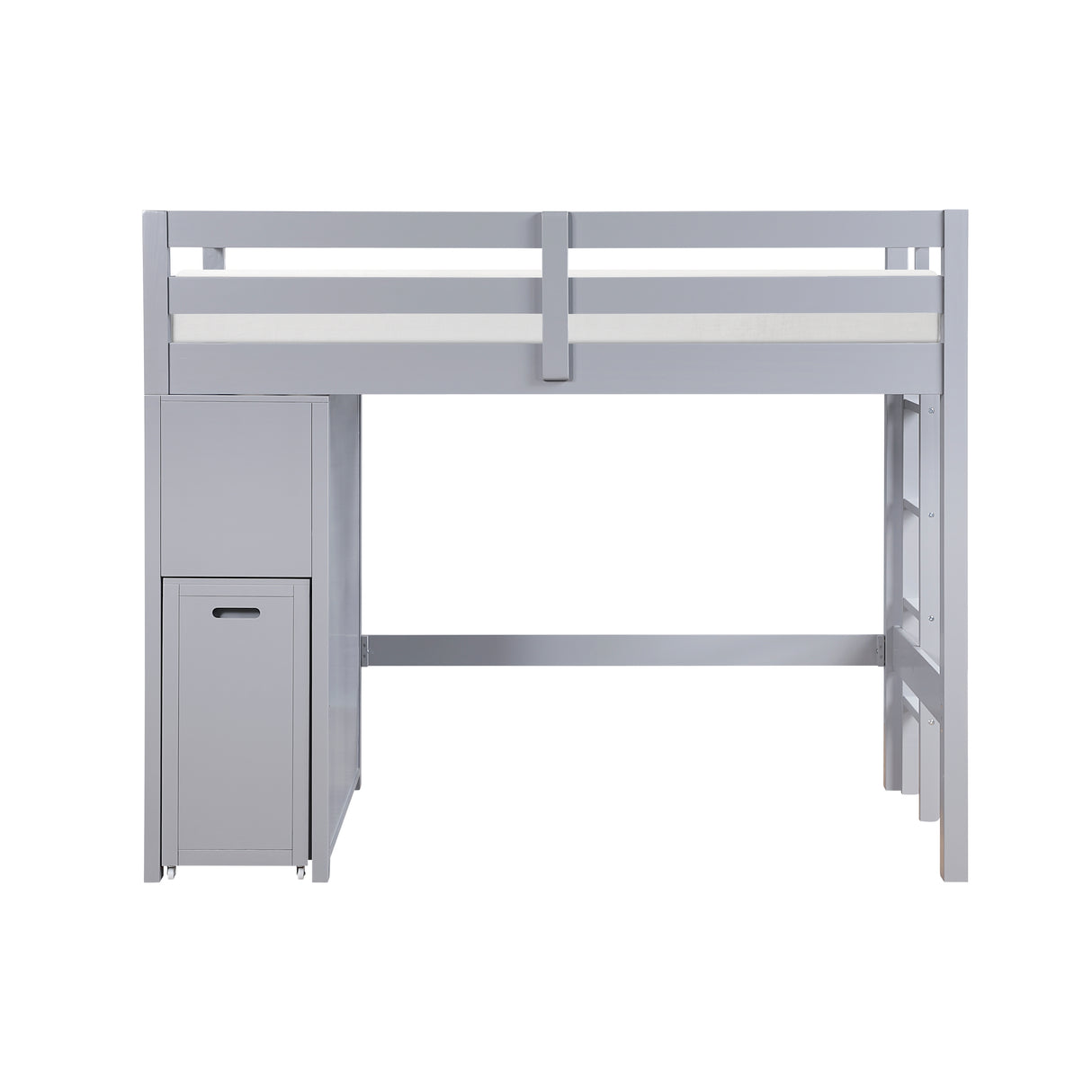 Sloane Gray Twin/Full Loft Bunk Bed with Chest and Hidden Desk from Homelegance - Luna Furniture