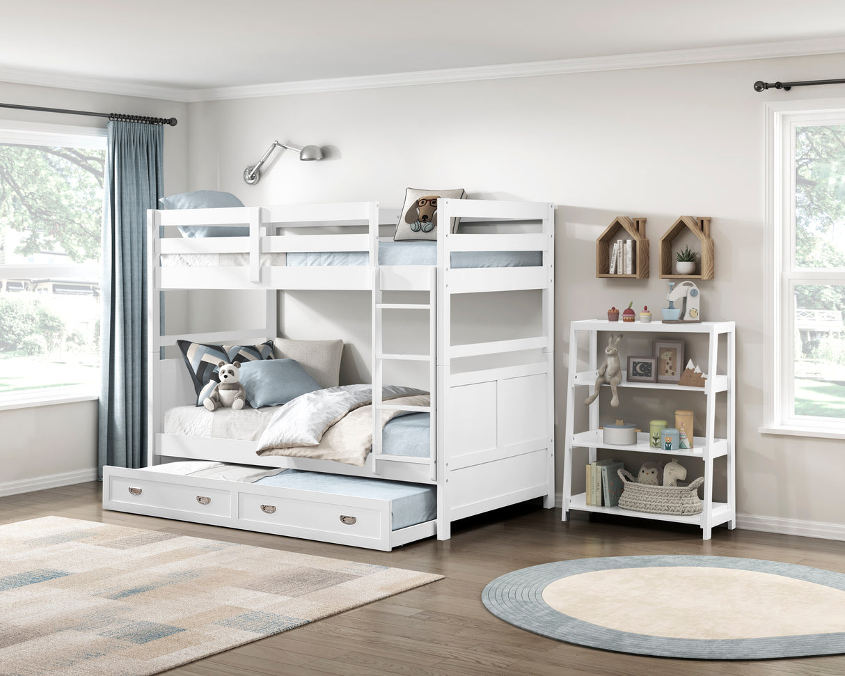 Sloane White Twin/Twin Bunk Bed from Homelegance - Luna Furniture
