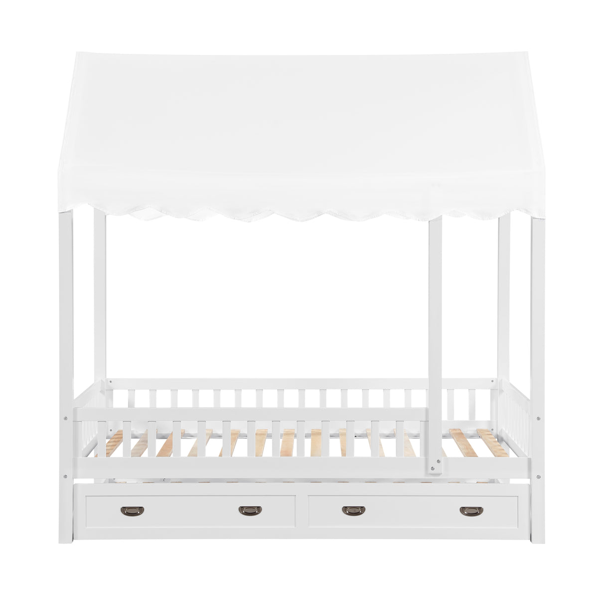 Sloane White Twin Canopy Platform Bed from Homelegance - Luna Furniture