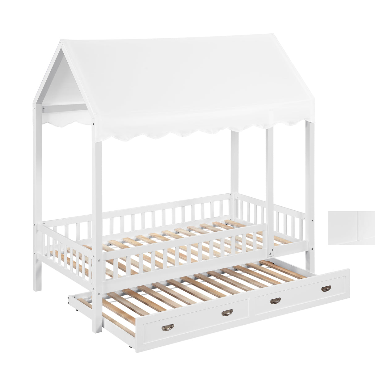 Sloane White Twin Canopy Platform Bed from Homelegance - Luna Furniture