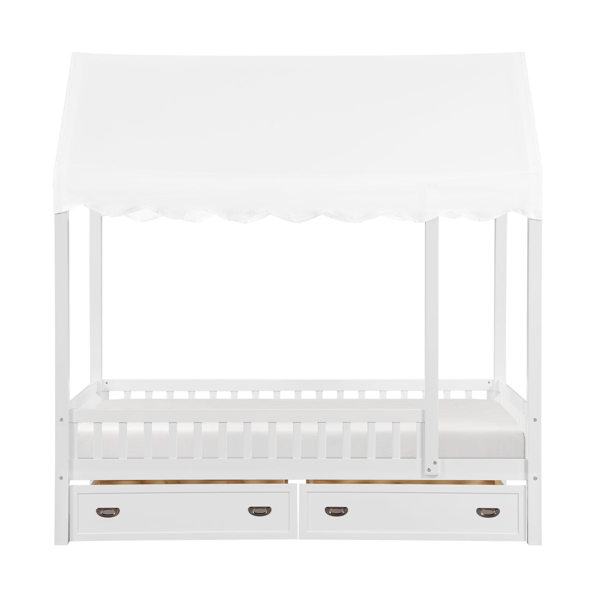 Sloane White Twin Canopy Platform Bed from Homelegance - Luna Furniture