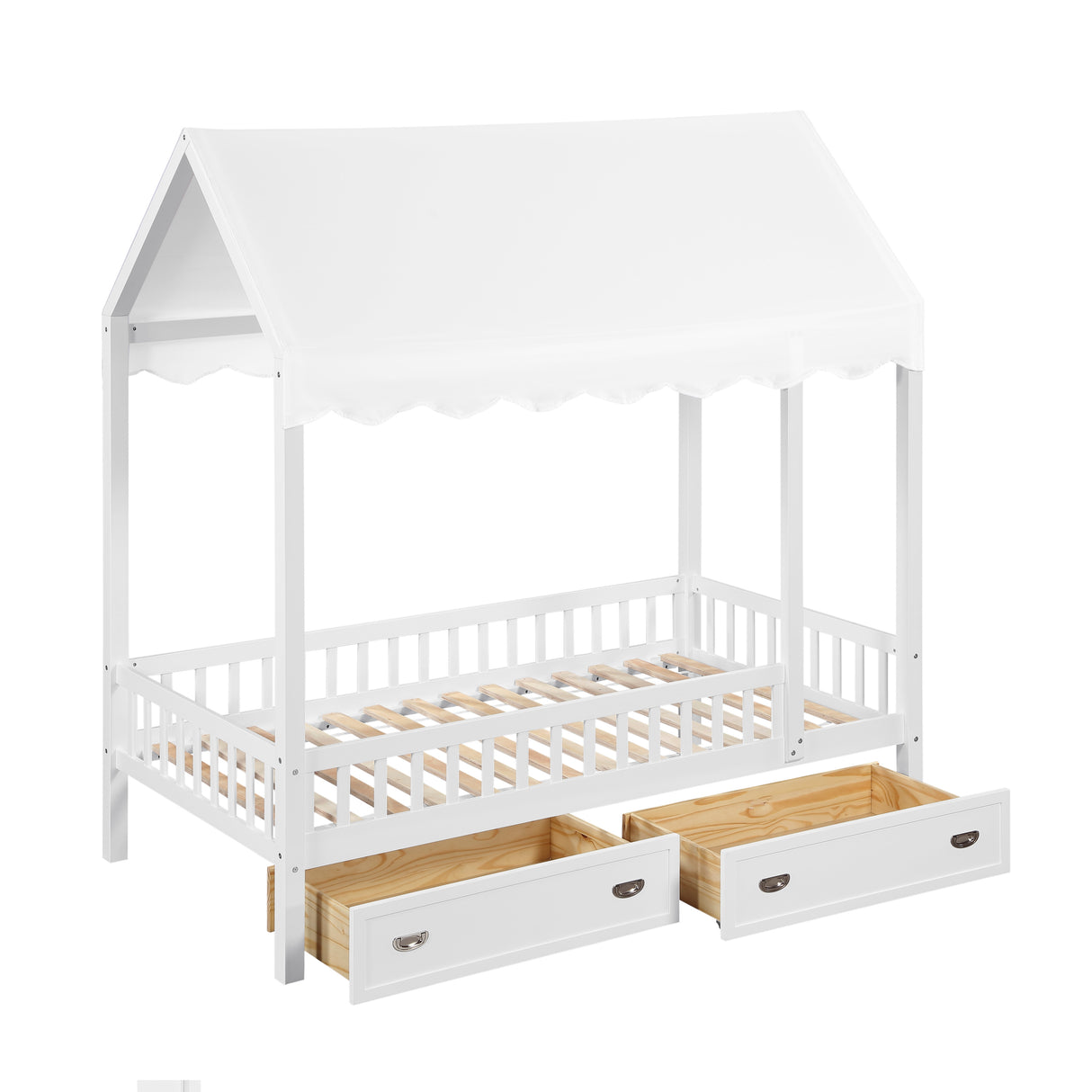 Sloane White Twin Canopy Platform Bed from Homelegance - Luna Furniture