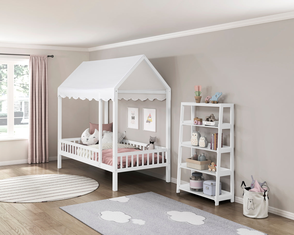 Sloane White Twin Canopy Platform Bed from Homelegance - Luna Furniture