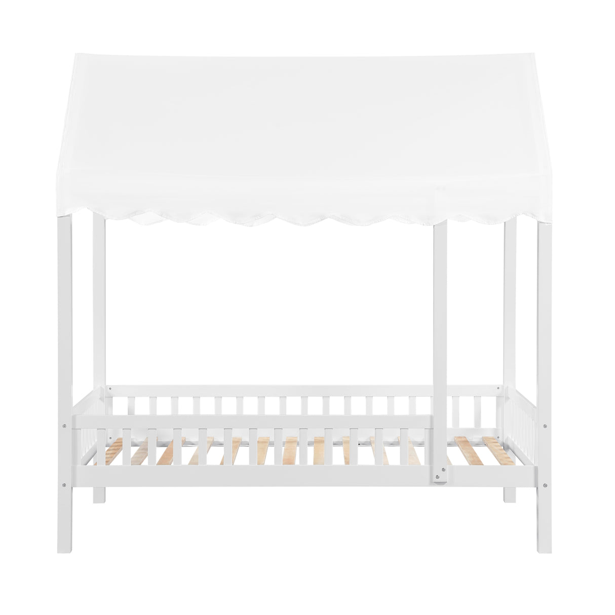 Sloane White Twin Canopy Platform Bed from Homelegance - Luna Furniture