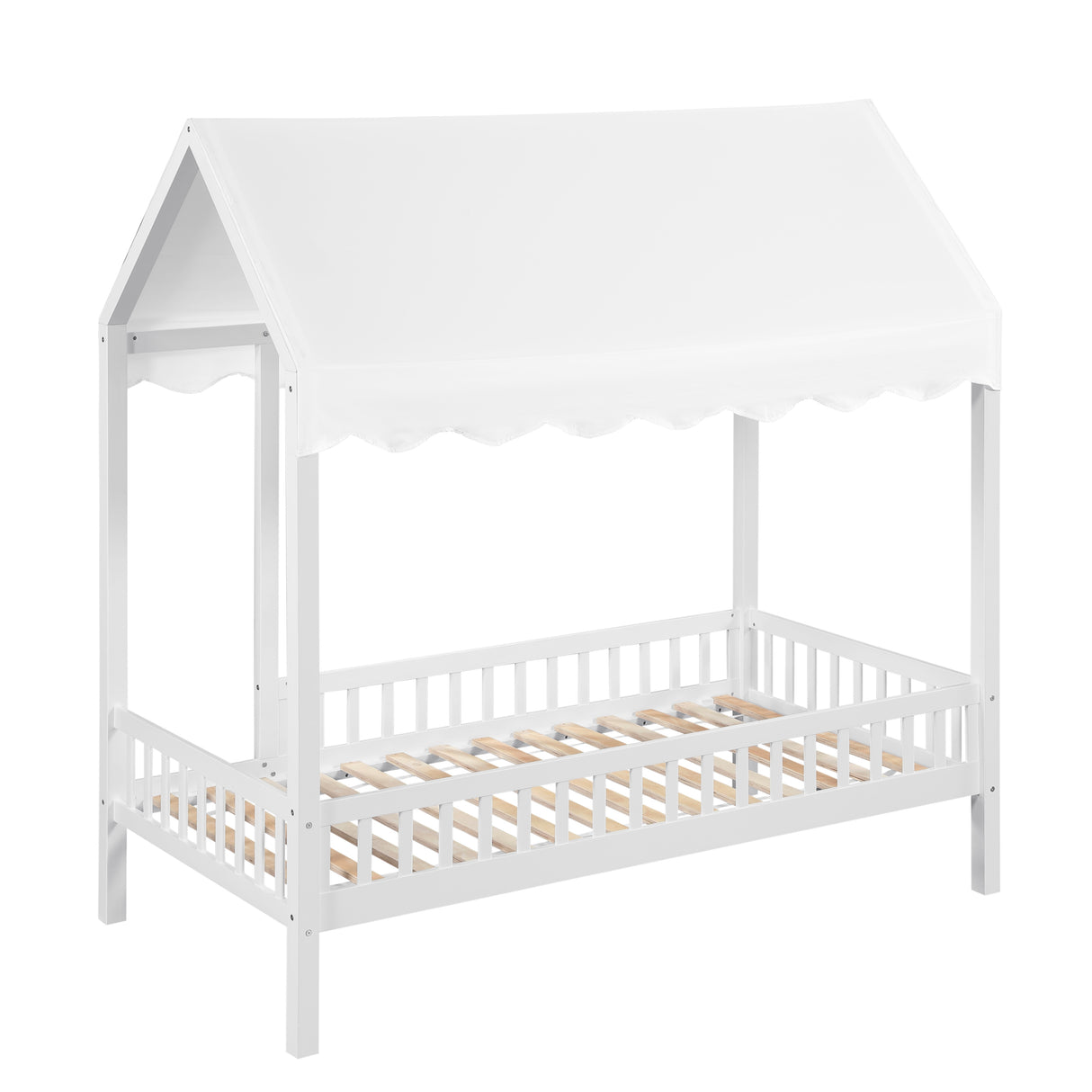 Sloane White Twin Canopy Platform Bed from Homelegance - Luna Furniture