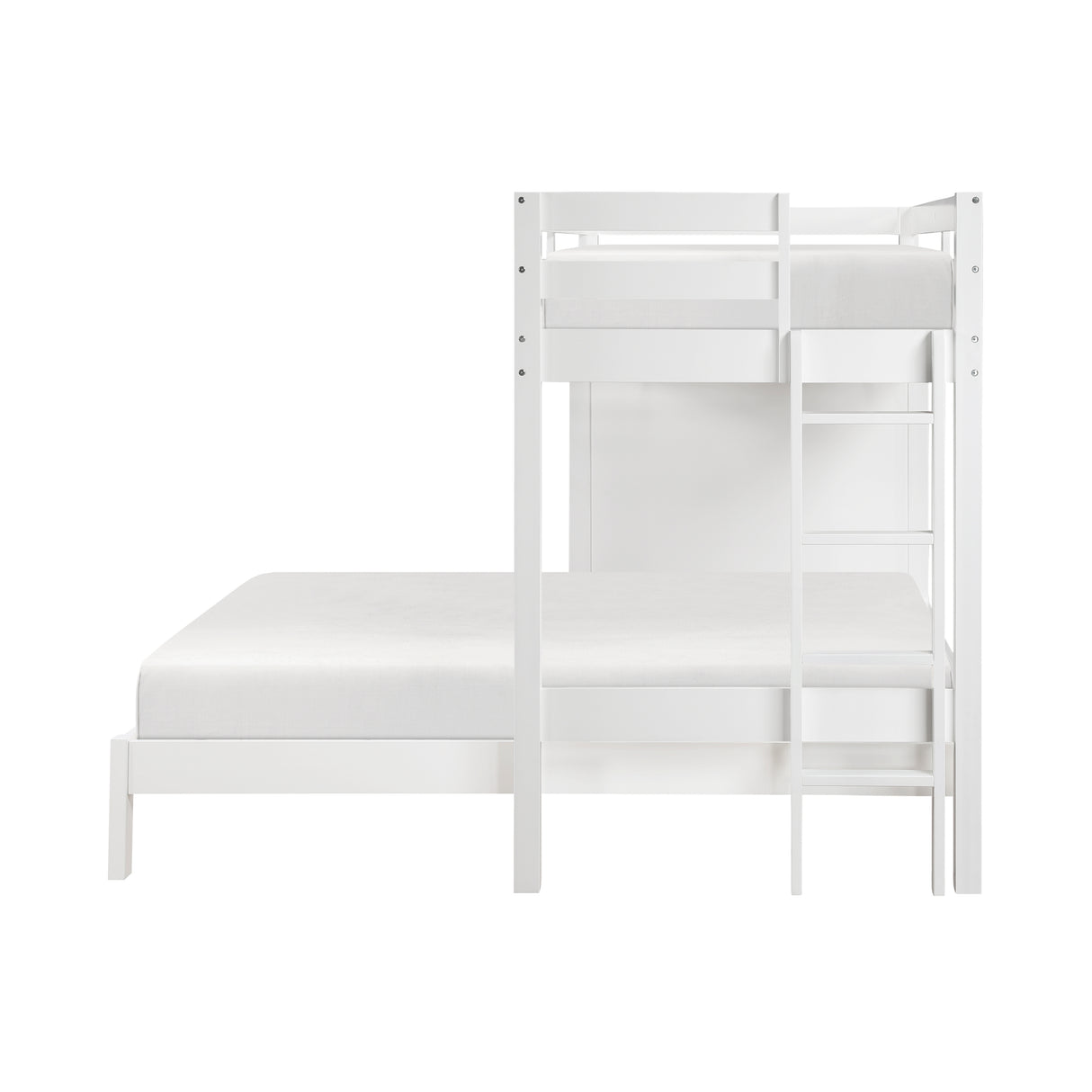 Sloane White Twin/Full Loft Bunk Bed with Chest and Hidden Desk from Homelegance - Luna Furniture