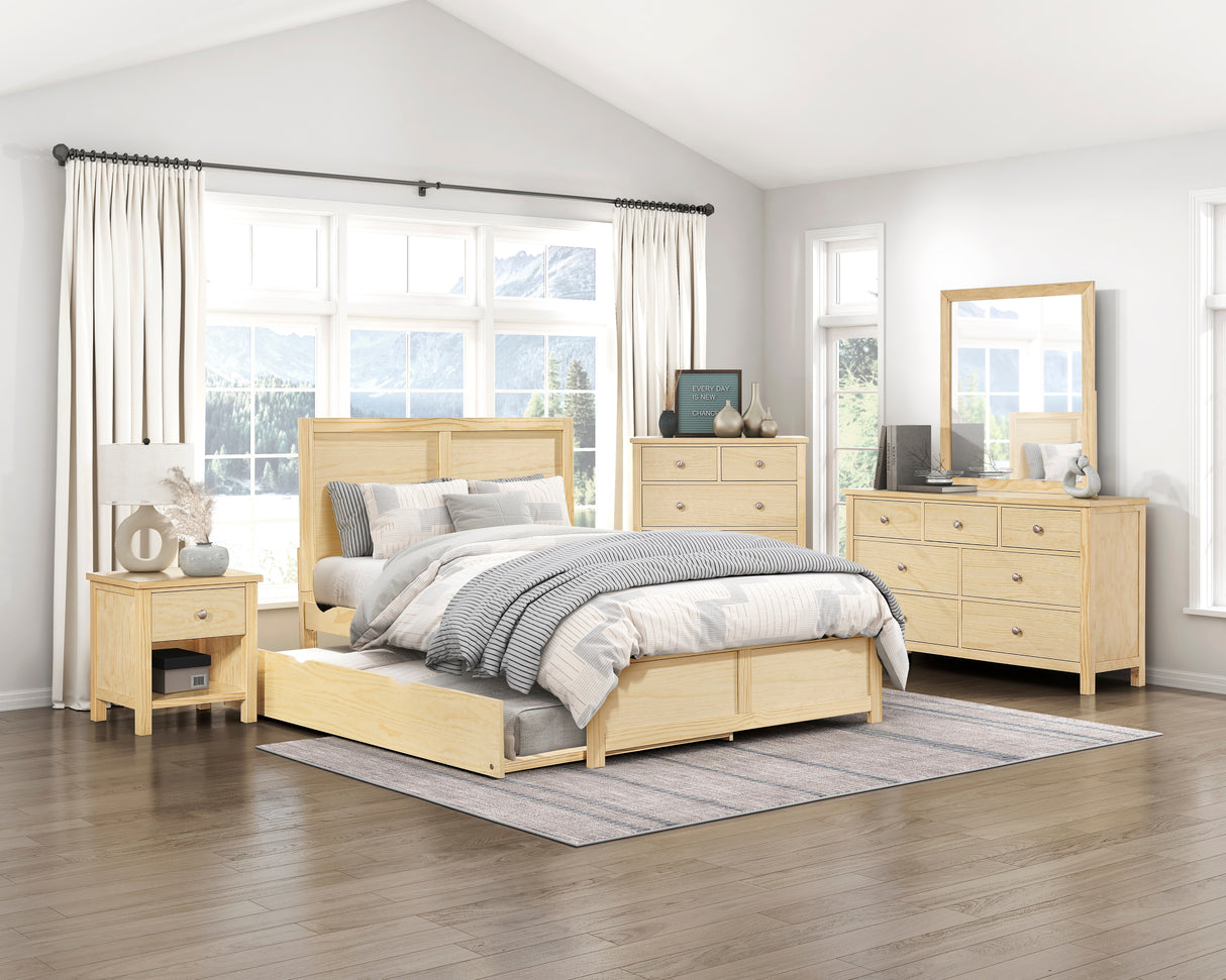 Bartly Natural Full Platform Bed from Homelegance - Luna Furniture
