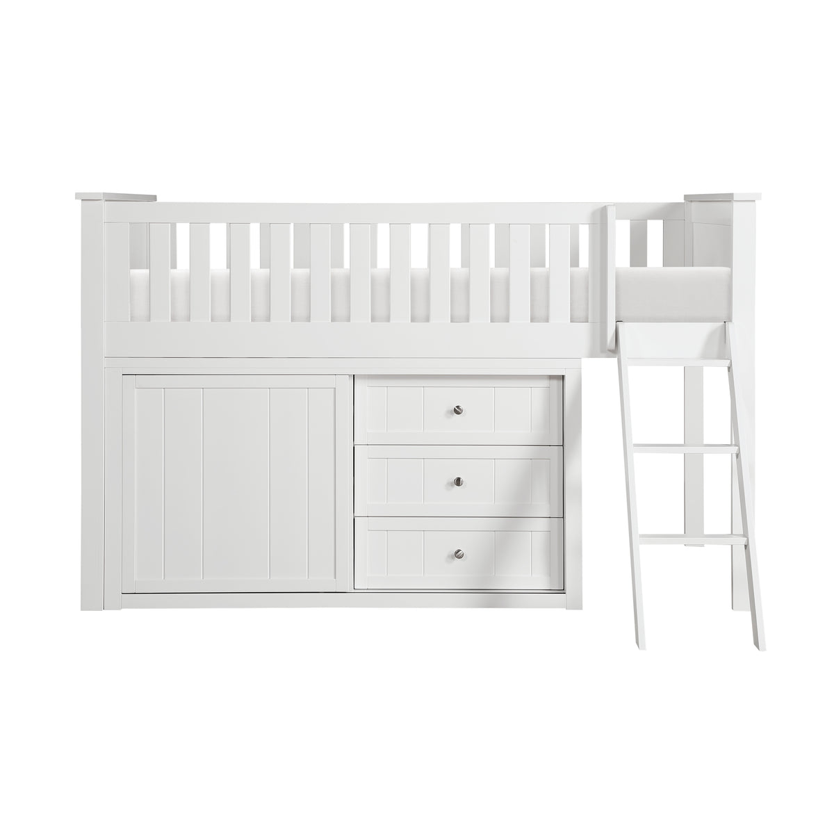 B2053LLW-1*BCDR (5) Low Loft Bunk with Bookcase and Dresser from Homelegance - Luna Furniture