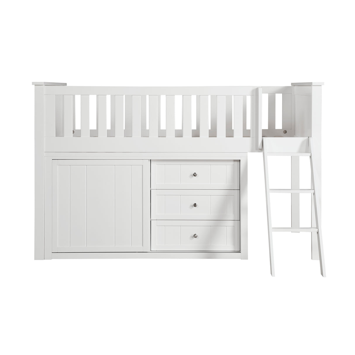 B2053LLW-1*BCDR (5) Low Loft Bunk with Bookcase and Dresser from Homelegance - Luna Furniture