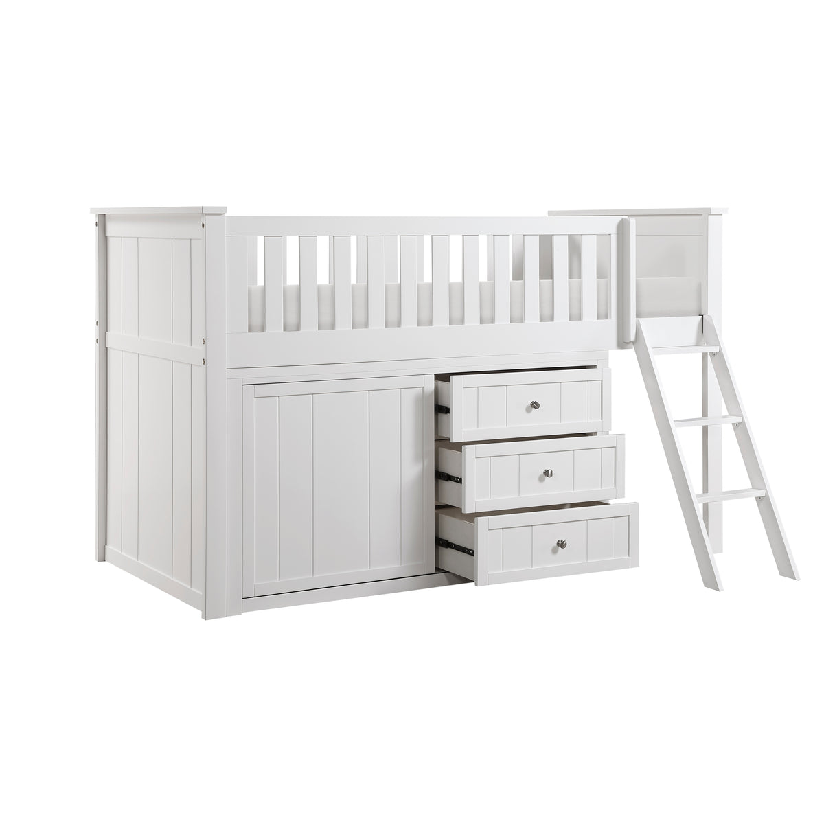 B2053LLW-1*DR (4) Low Loft Bunk with Dresser from Homelegance - Luna Furniture