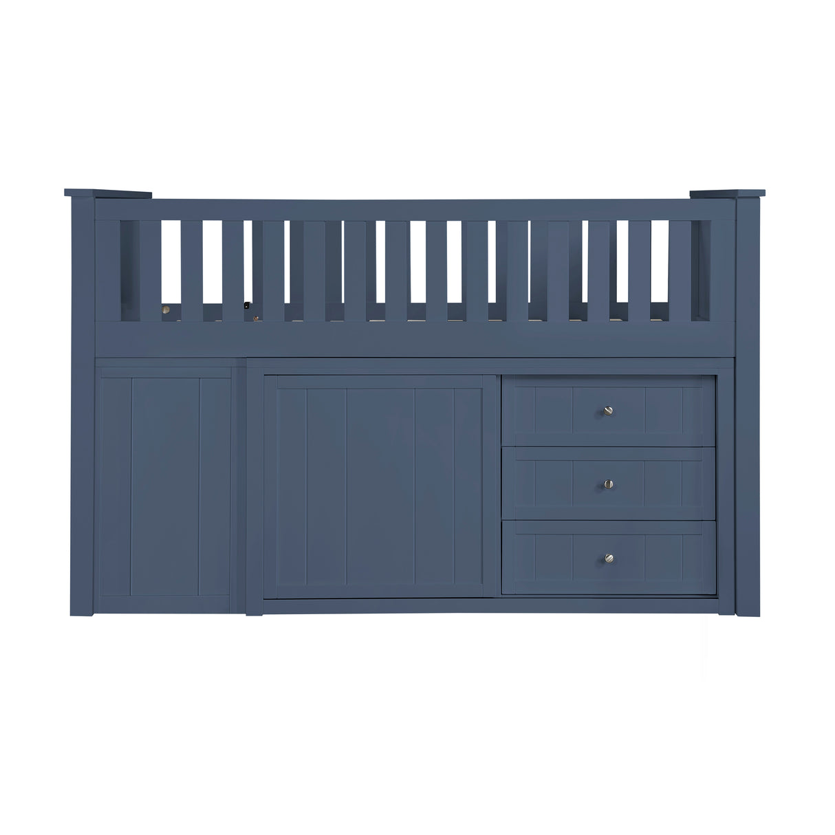 Nora Blue Low Loft Bunk Bed with Bookcase and Two Dressers from Homelegance - Luna Furniture