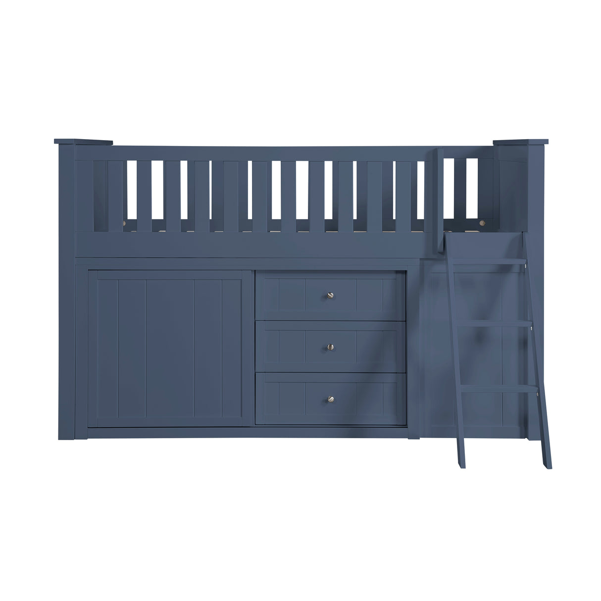 Nora Blue Low Loft Bunk Bed with Bookcase and Two Dressers from Homelegance - Luna Furniture