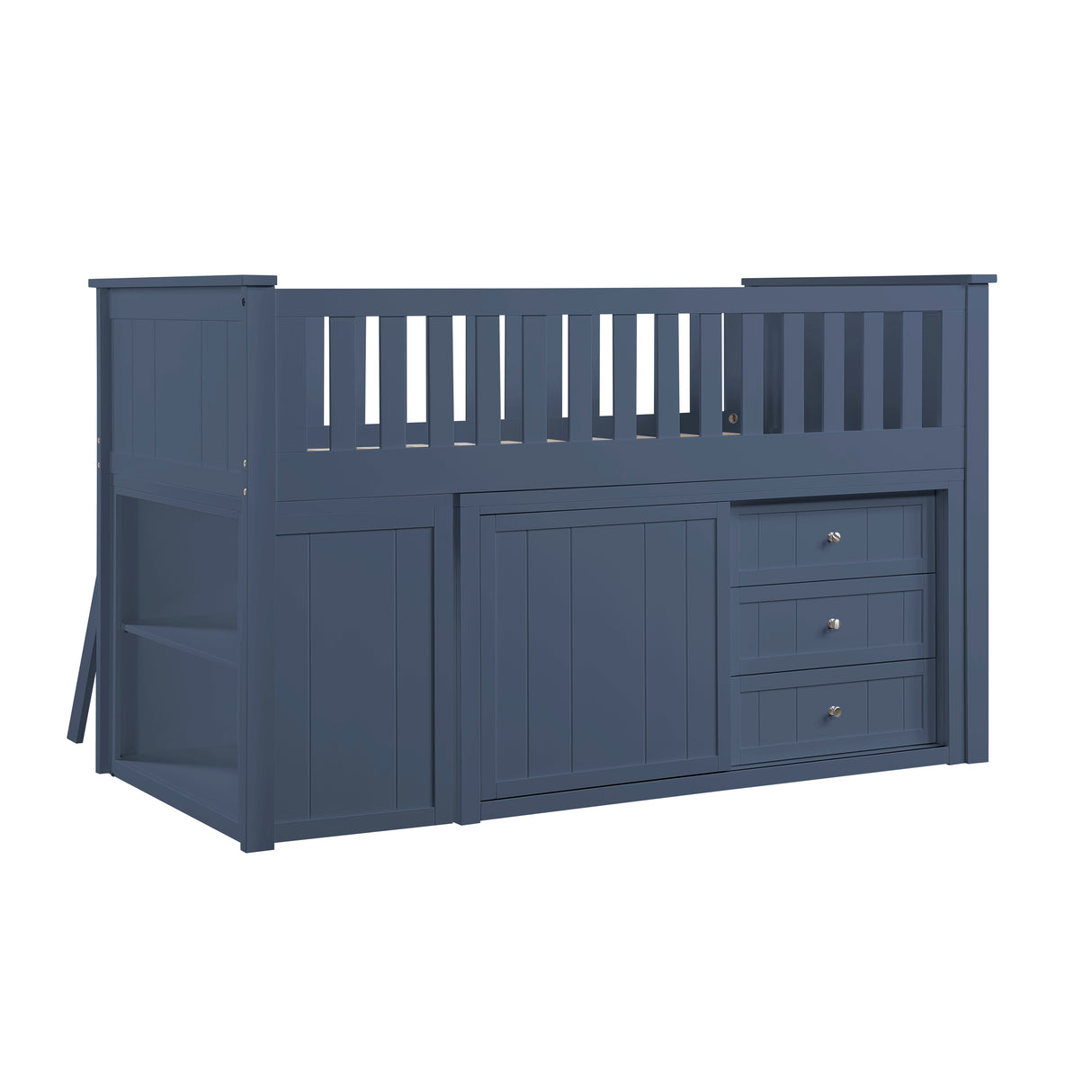 Nora Blue Low Loft Bunk Bed with Bookcase and Two Dressers from Homelegance - Luna Furniture