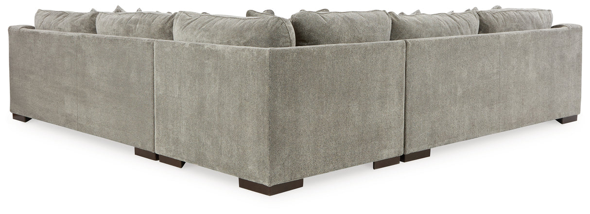 Bayless Smoke 3-Piece Sectional with Ottoman from Ashley - Luna Furniture