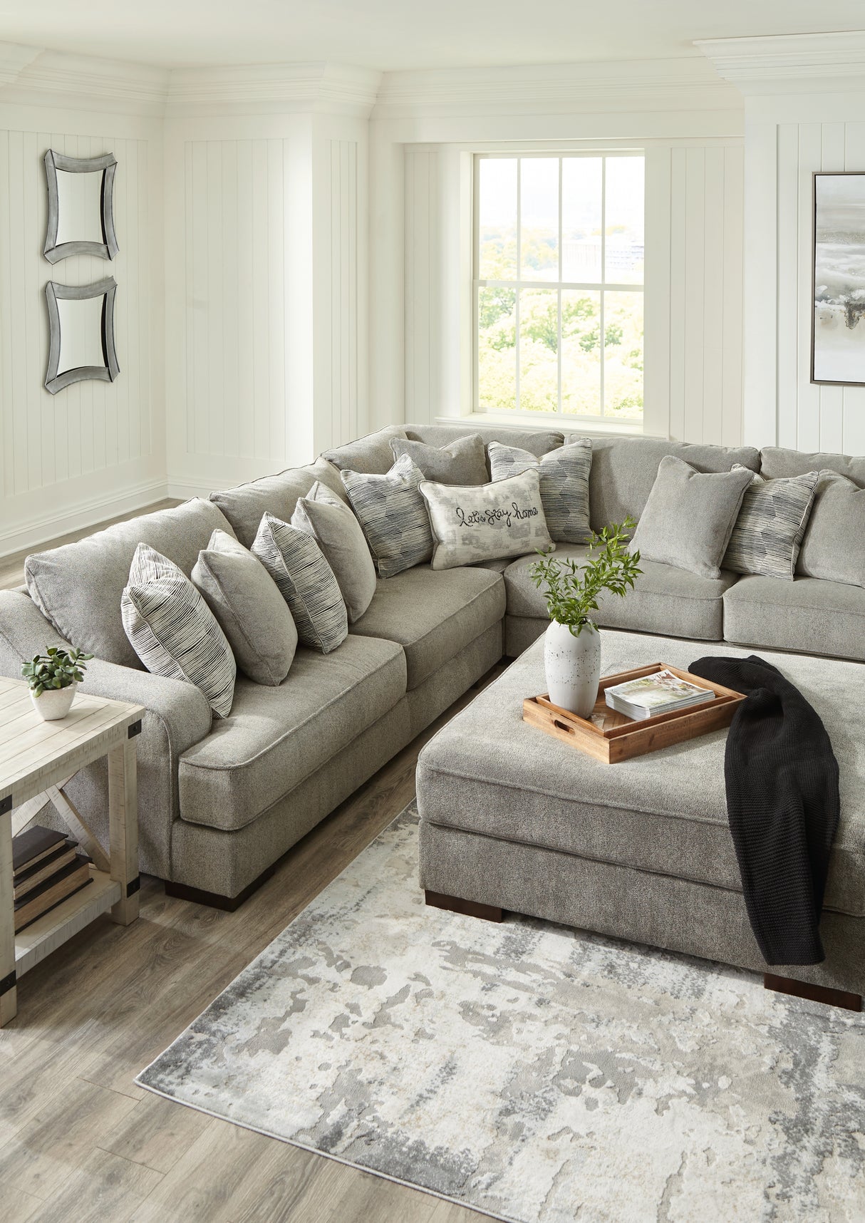 Bayless Smoke 3-Piece Sectional with Ottoman from Ashley - Luna Furniture