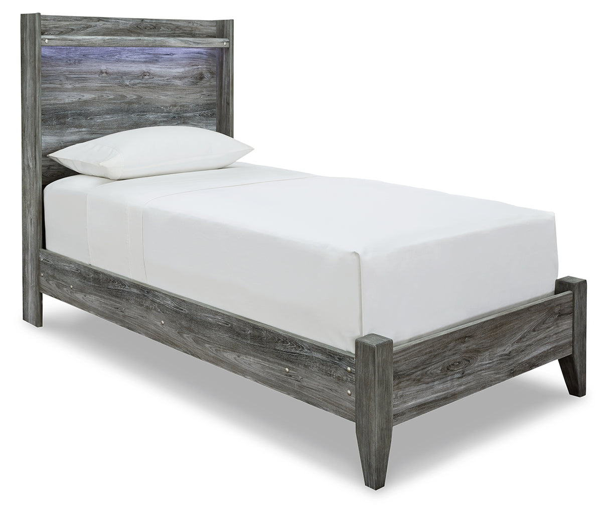 Baystorm Gray 2 Twin Panel Beds, 2 Mattresses, 2 Foundations, and Chest from Ashley - Luna Furniture