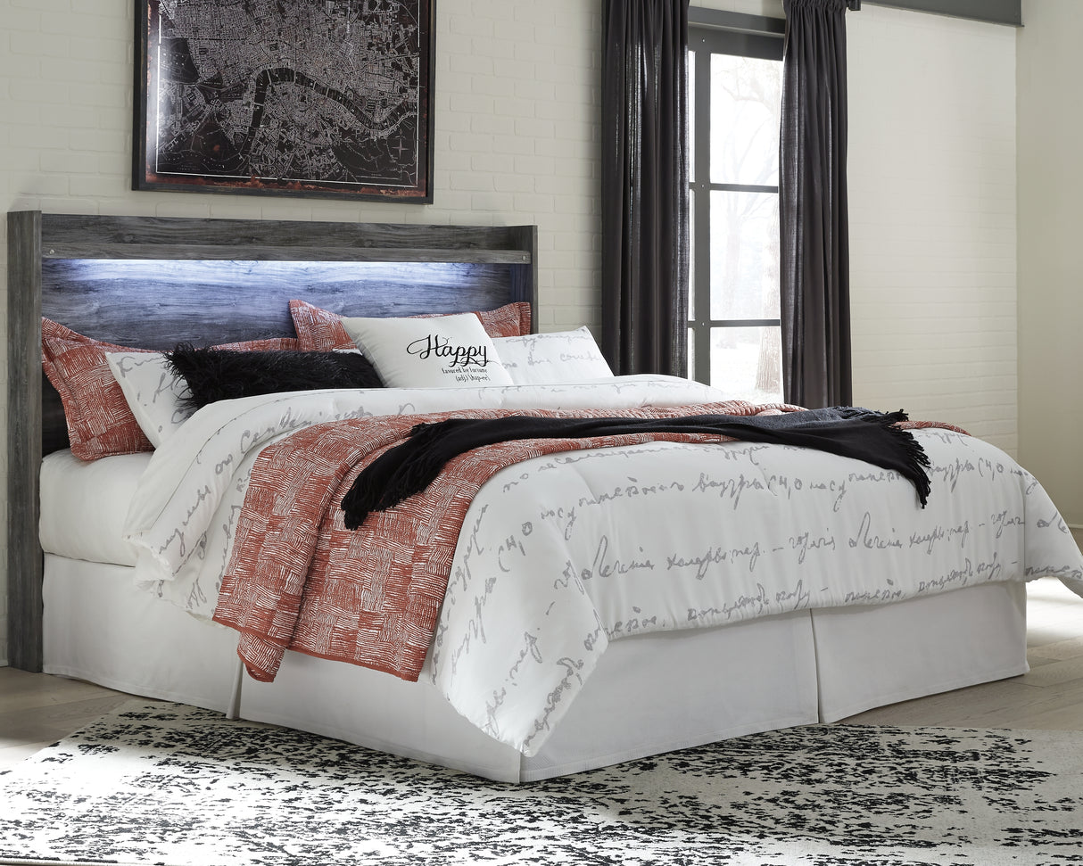 Baystorm King Panel Headboard Bed with Dresser in Gray from Ashley - Luna Furniture