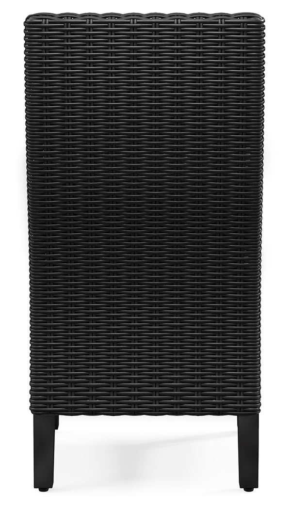 Beachcroft Black/Light Gray Outdoor Dining Table, 4 Chairs and Bench - P792P4