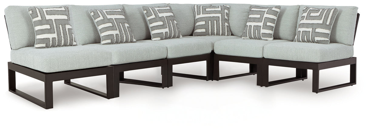 Beachloft Black 6-Piece Outdoor Sectional from Ashley - Luna Furniture
