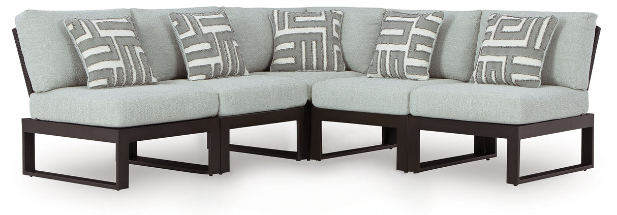 Beachloft Black/Gray 5-Piece Outdoor Sectional from Ashley - Luna Furniture