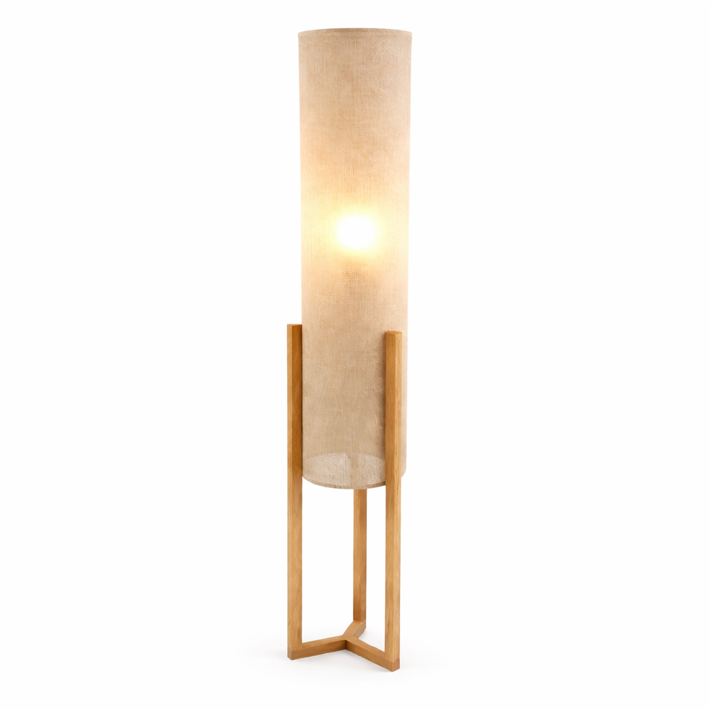 Ethos Floor Lamp Oak and Natural from Ashcroft Furniture - Luna Furniture
