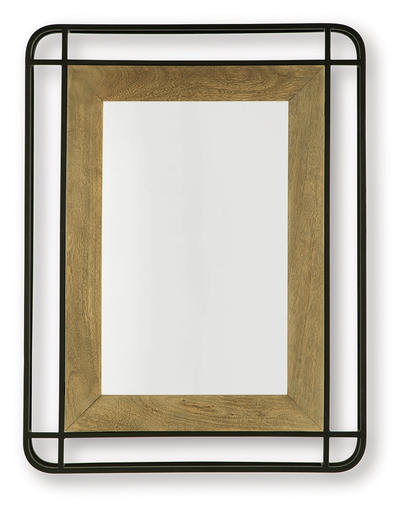 Beelman Black/Brown Accent Mirror from Ashley - Luna Furniture