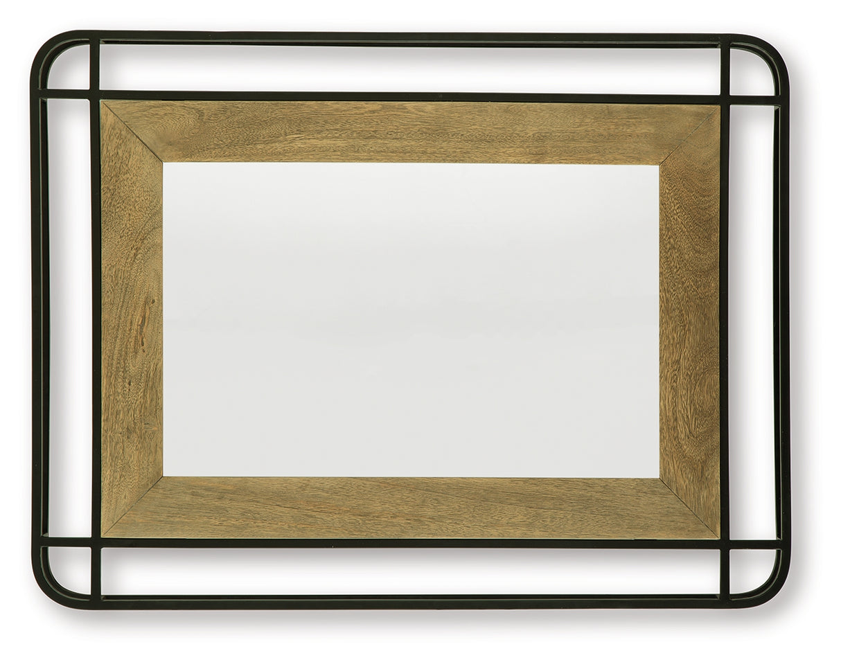 Beelman Black/Brown Accent Mirror from Ashley - Luna Furniture