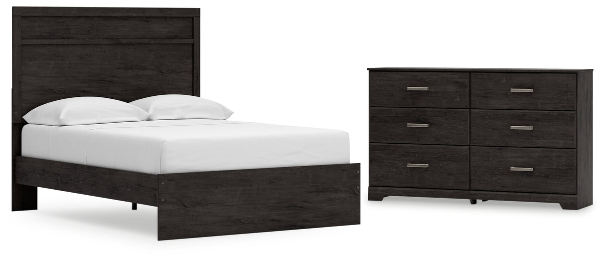 Belachime Full Panel Bed with Dresser in Charcoal from Ashley - Luna Furniture
