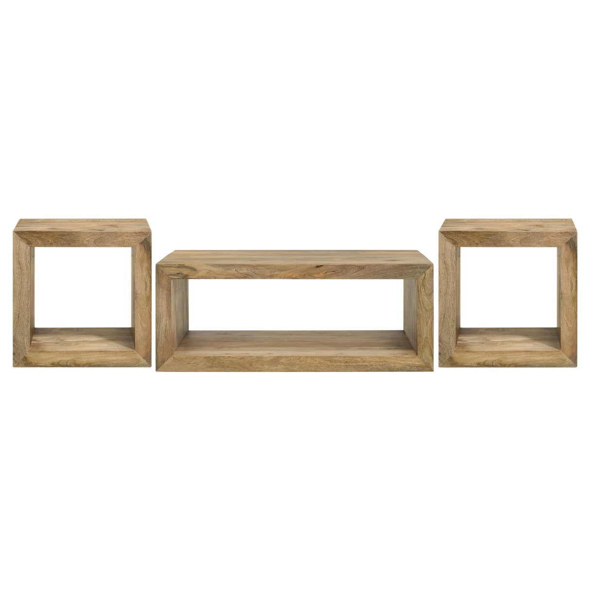 Benton Natural 3-Piece Solid Mango Coffee and End Table Set from Coaster - Luna Furniture