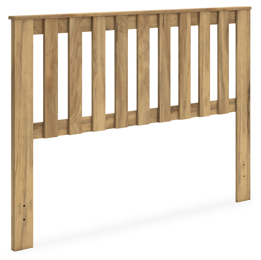 Bermacy Queen Panel Headboard with Dresser and 2 Nightstands in Light Brown from Ashley - Luna Furniture