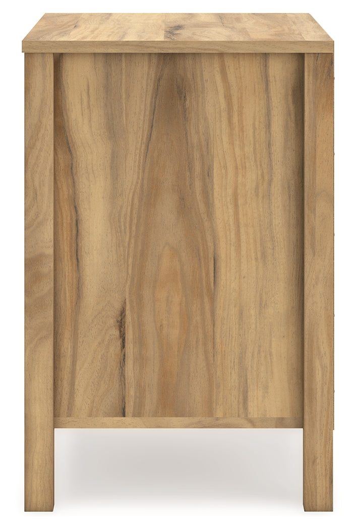 Bermacy Queen Platform Bed with Dresser and 2 Nightstands in Light Brown from Ashley - Luna Furniture