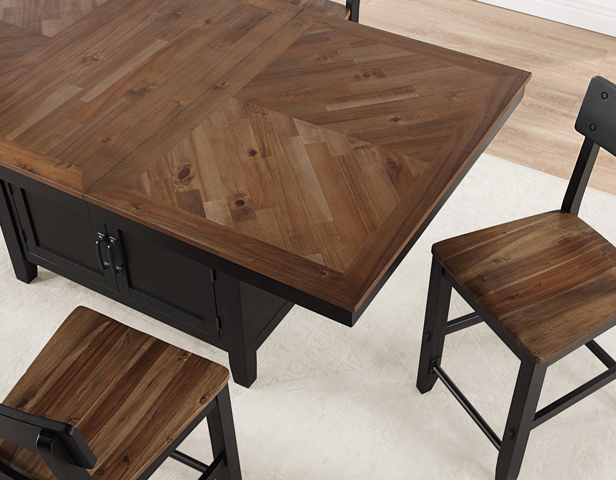 Bermuda Black/Dark Acacia Counter Height Dining Set from Steve Silver - Luna Furniture