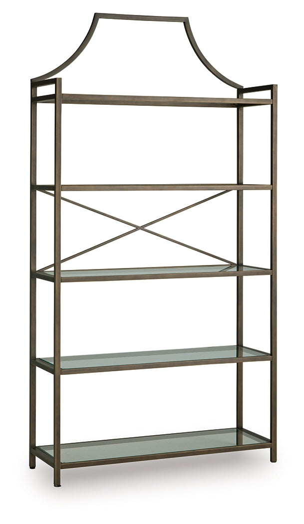 Bernonly Antique Bronze Finish 72" Bookcase from Ashley - Luna Furniture