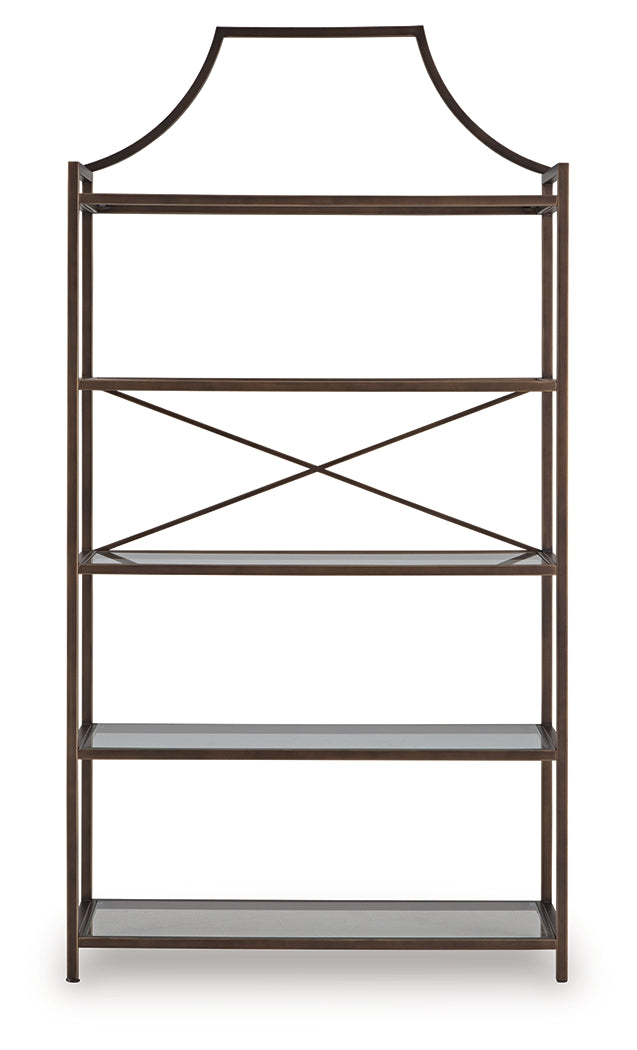 Bernonly Antique Bronze Finish 72" Bookcase from Ashley - Luna Furniture