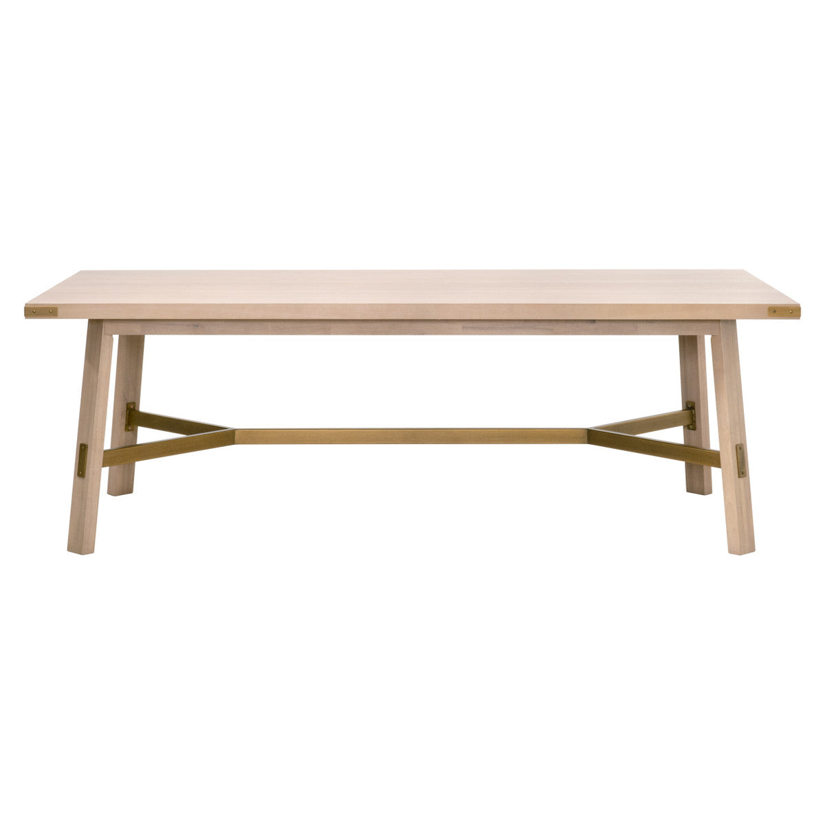 Klein Dining Table in Light Honey Oak, Brushed Gold from Essentials For Living - Luna Furniture
