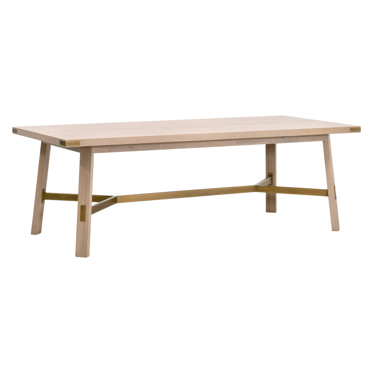 Klein Dining Table in Light Honey Oak, Brushed Gold from Essentials For Living - Luna Furniture